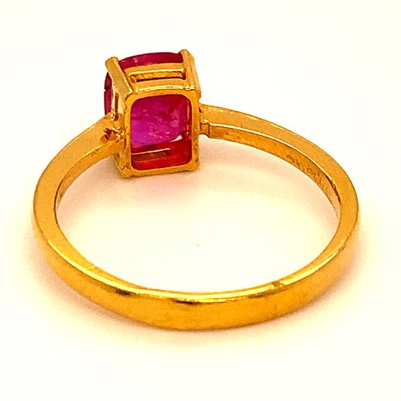 Burmese Ruby 1.92ct Solid 22K Yellow Gold Ring - Picture 4 of 6